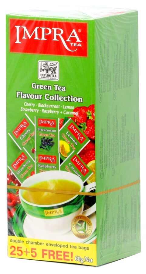Impra Green Tea Flavour Collection 6 veidu 100% tīra Ceilonas zaļā tēja ...