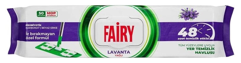 Fairy Lavanda (purple) universalios grindų valymo drėgnos servetėlės (50 vnt.)