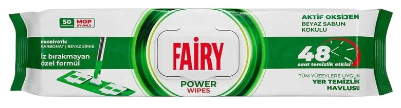 Fairy Power Wipes (green) universaalsed põranda puhastamise niisked salvrätikud (50 tk)