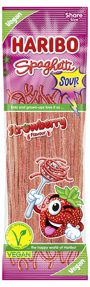 Haribo Spaghetti Strawberry želė saldainiai su braškių skoniu 200 g
