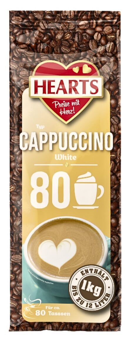 Hearts Cappuccino White greitai paruošiamas baltas kapučino gėrimas 1 kg