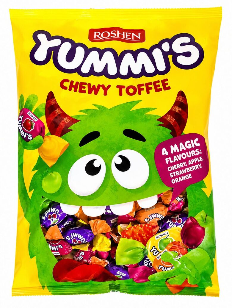 Roshen Yummi's augļu garšas košļājamās konfektes 1 kg 