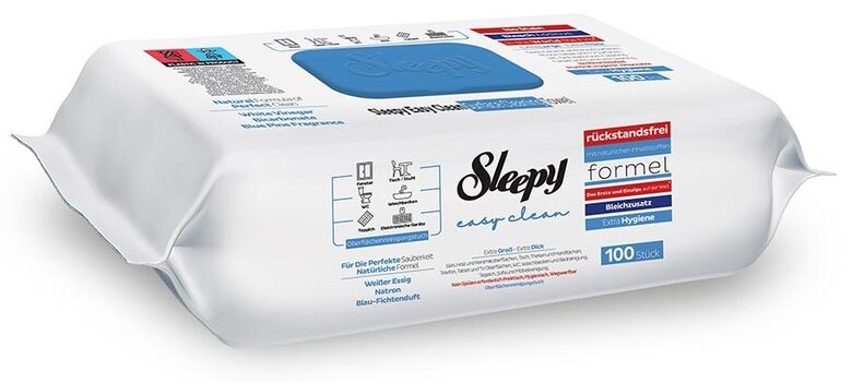 Sleepy Easy Clean Bleach Additive (blue) универсальные влажные салфетки для очистки поверхностей (100 шт.)