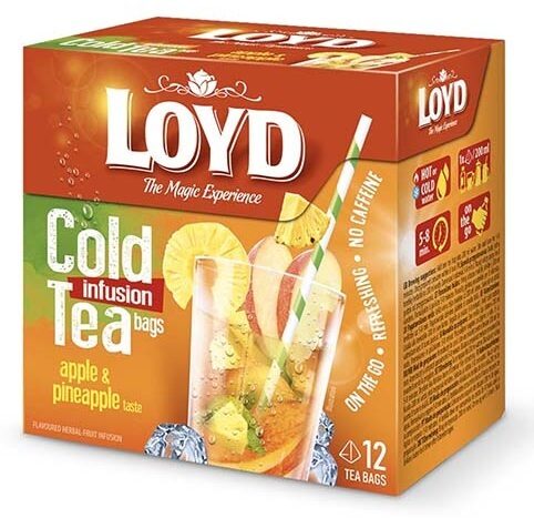 Loyd Cold Infusion tēja ar ābolu un ananāsu garšu, 30 g (12 paciņas)