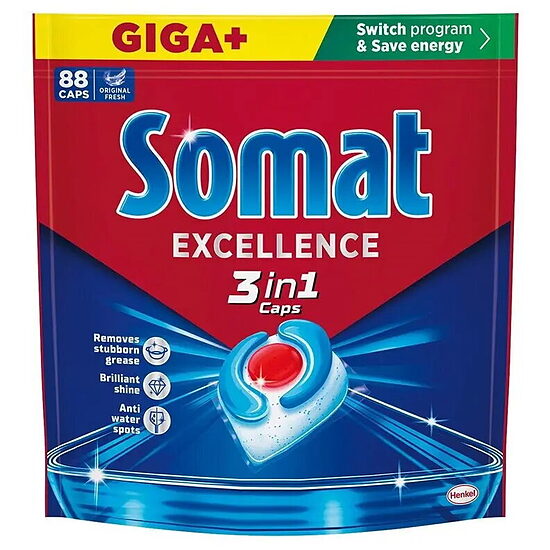 Somat Excellence 3in1 trauku mazgājamās mašīnas tabletes 88 gab.