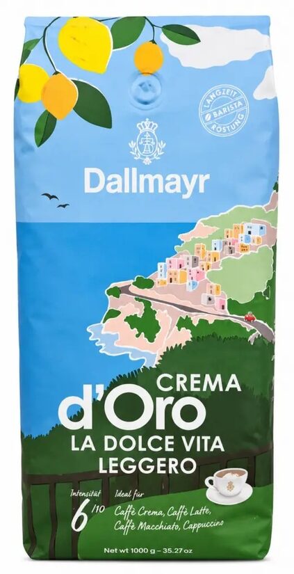 Dallmayr Crema d'Oro La Dolce Vita Leggero kavos pupelės 1 kg