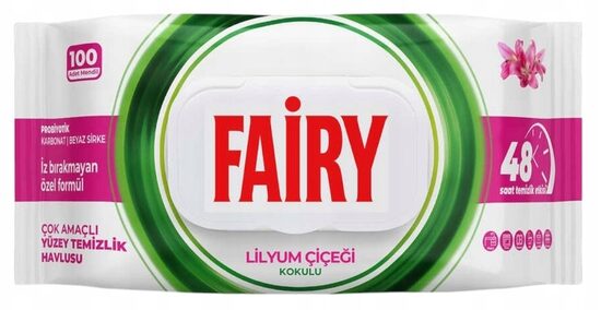 Fairy Lily (pink) universalios drėgnos paviršių valymo servetėlės (100 vnt.)