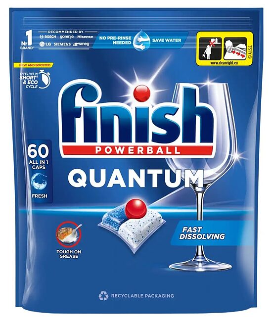 Finish Quantum All In 1 Fresh trauku mazgājamās mašīnas tabletes 60 gab.