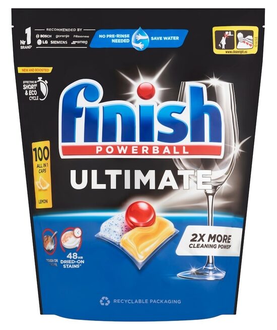 Finish Ultimate All In 1 Lemon trauku mazgājamās mašīnas tabletes 100 gab.