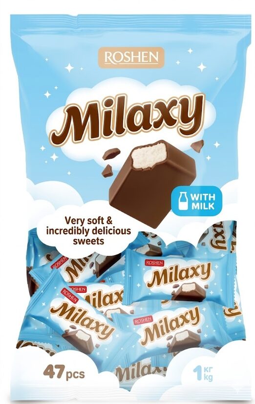 Roshen Milaxy saldainiai su kakaviniu glaistu 1 kg