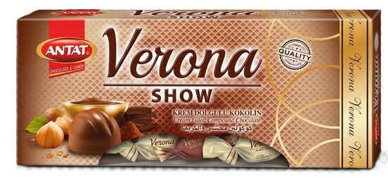 Antat Verona Show Gift Box (brown) saldainiai su švelniu kreminio įdaro glaistu 300 g