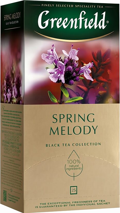 Greenfield Spring Melody Black Tea melnā tēja paciņās 37.5 g (25 gab.)