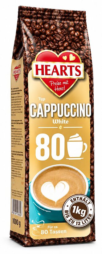 Hearts Cappuccino White lahustuv valge cappuccino-jook 1 kg