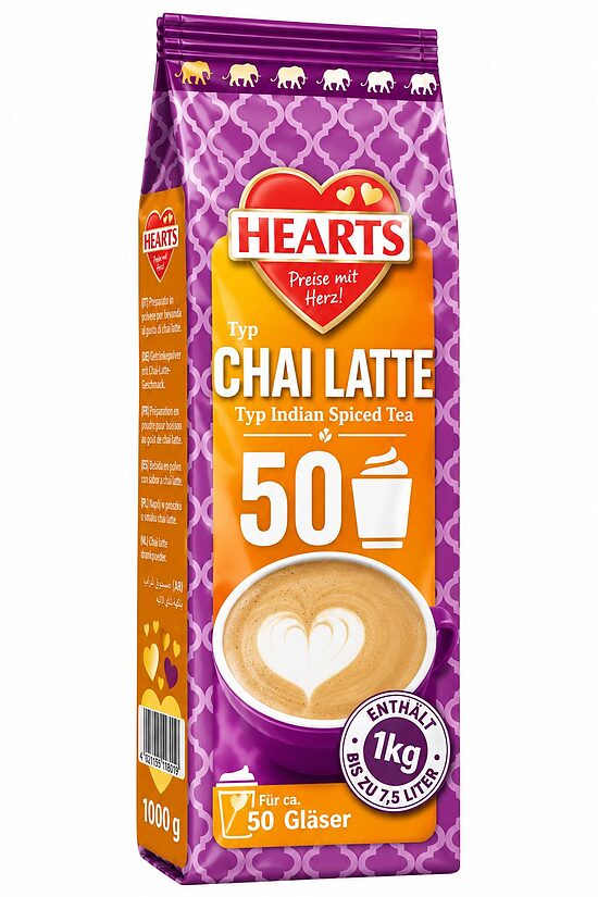 Hearts Chai Latte Indian Spiced Tea растворимый чайный напиток со вкусом пряностей 1 кг