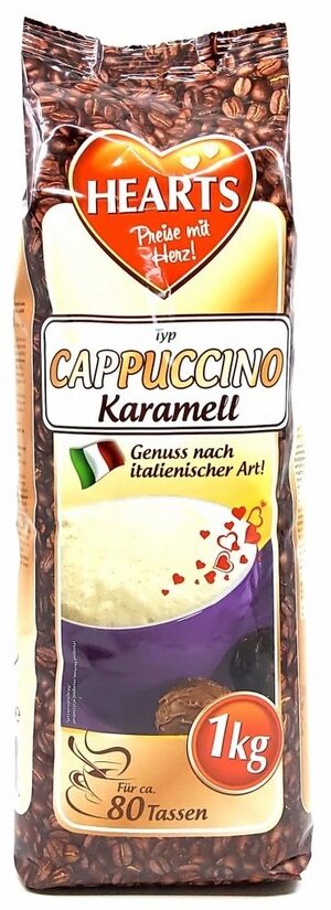 Hearts Cappuccino Karamell greitas karamelės skonio kapučino gėrimas 1 kg