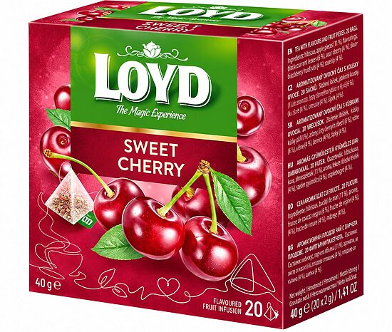 Loyd Sweet Cherry maitsestatud puuviljateejook kirsi maitsega teekottides 40 g (20 tk.)