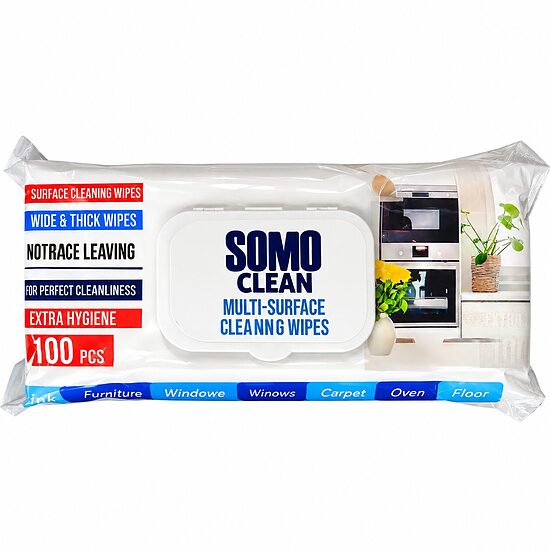 SOMO CLEAN Multi-Surface White universaalsed niisked puhastuslapid erinevatele pindadele (100 tk.)