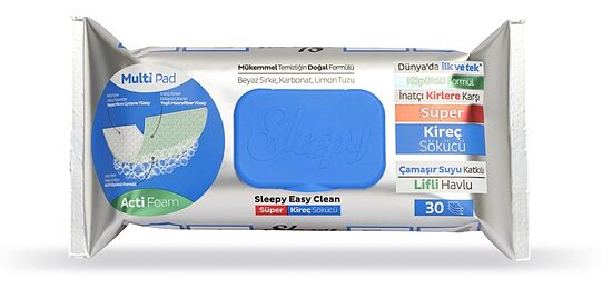 Sleepy Easy Clean Super Limescale Remover (blue) универсальные двухсторонние влажные салфетки для очистки поверхностей в ванной комнате (30 шт.)
