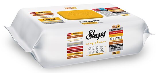Sleepy Easy Clean Lemon (yellow) universaalsed niisked pinnapuhastuslapid (100 tk.)