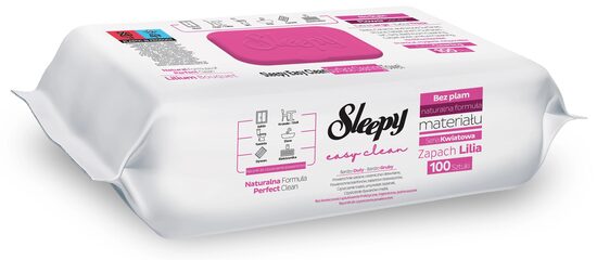 Sleepy Easy Clean Lilium Bouquet (pink) universalios drėgnos paviršių valymo servetėlės (100 vnt.)