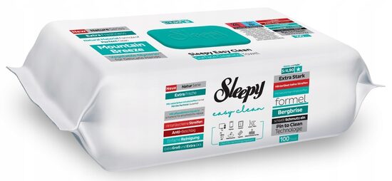 Sleepy Easy Clean Mountain Breeze (green) универсальные влажные салфетки для очистки поверхностей (100 шт.)