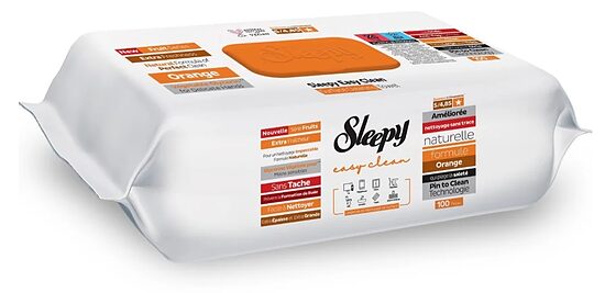 Sleepy Easy Clean Orange (orange) универсальные влажные салфетки для очистки поверхностей (100 шт.)