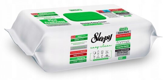 Sleepy Easy Clean Pine Freshness (green) универсальные влажные салфетки для очистки поверхностей (100 шт.)