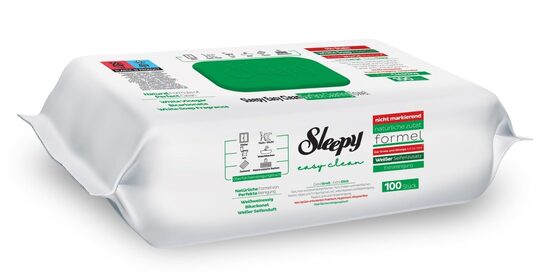 Sleepy Easy Clean White Soap Additive (green) universalios drėgnos paviršių valymo servetėlės (100 vnt.)