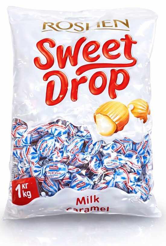 Roshen Sweet Drop karamele ar piena pildījumu 1kg