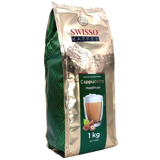 Swisso Cappuccino Haselnuss kapučino gėrimas su lazdyno riešutų skoniu 1 kg