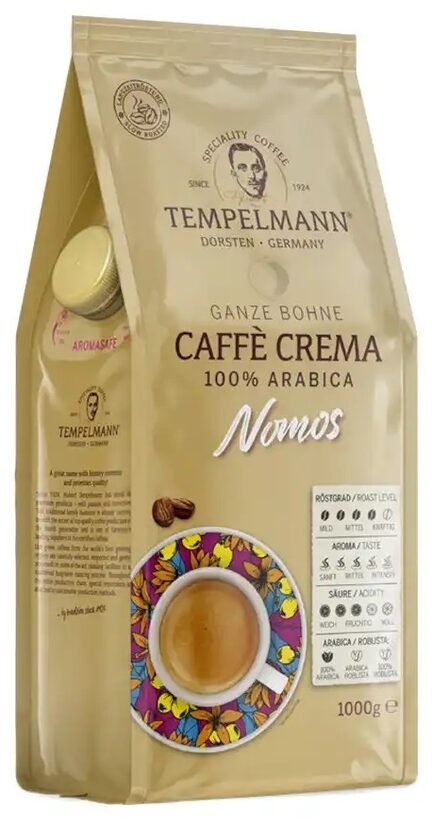 Tempelmann Caffè Crema Nomos kafijas pupiņas 1 kg