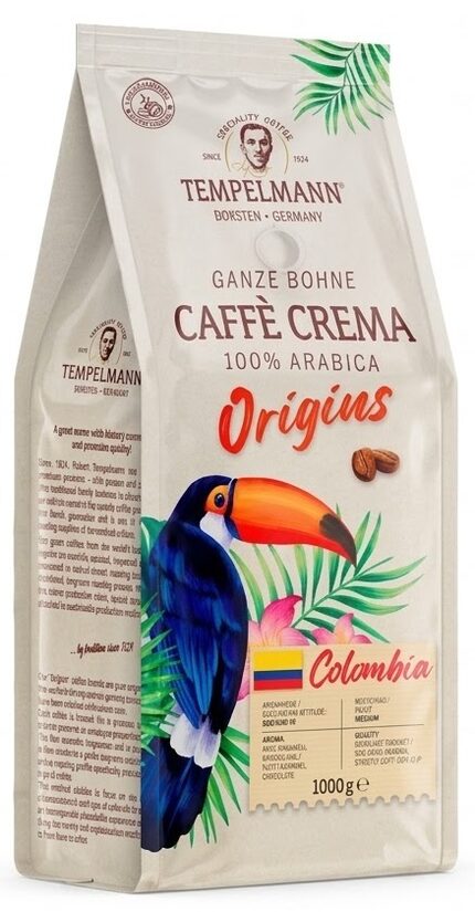 Tempelmann Caffè Crema Origins Colombia kafijas pupiņas 1 kg