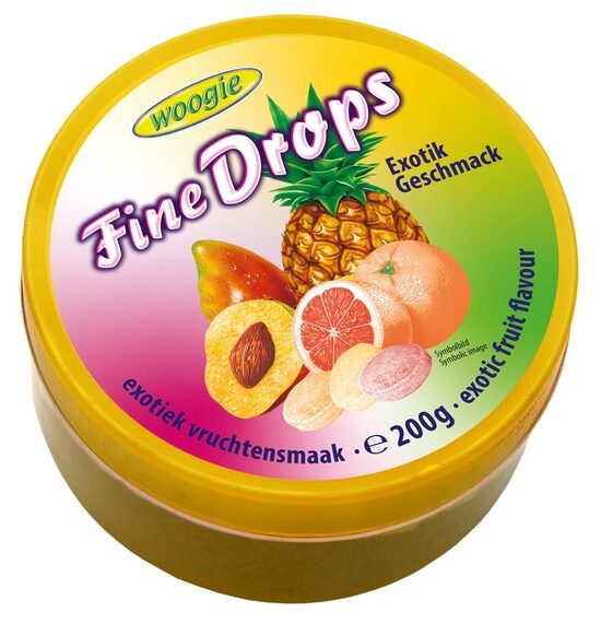 Woogie Fine Drops Exotik egzotinių vaisių skonio ledinukai 200 g
