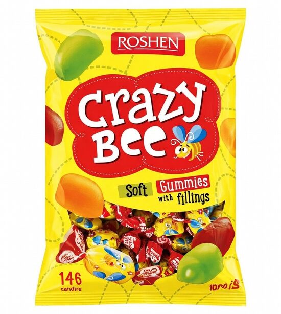 Roshen Crazy Bee Minkštosios želė saldainiai su vaisių sulčių įdaru 1 kg