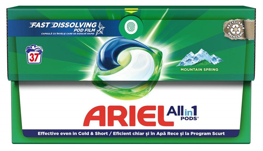 Ariel All in 1 Pods Mountain Spring капсулы для стирки белья 37 шт.