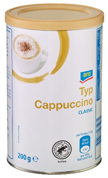 Aro Cappuccino Classic šķīstošais kapučīno dzēriens 200 g
