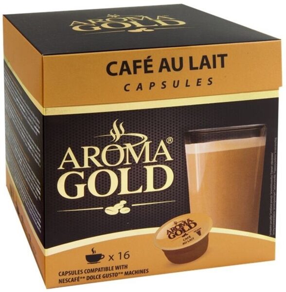 Aroma Gold Dolce Gusto Café Au Lait kafijas kapsulas 16 gab.
