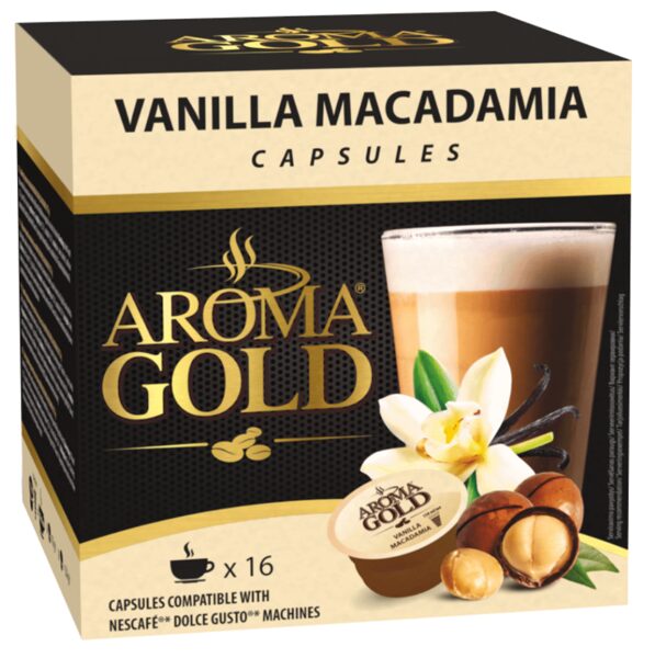 Aroma Gold Dolce Gusto Vanilla Macadamia kafijas kapsulas 16 gab.
