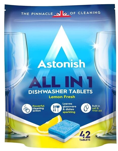 Astonish All In 1 Lemon Fresh nõudepesumasina tabletid 42 tk.