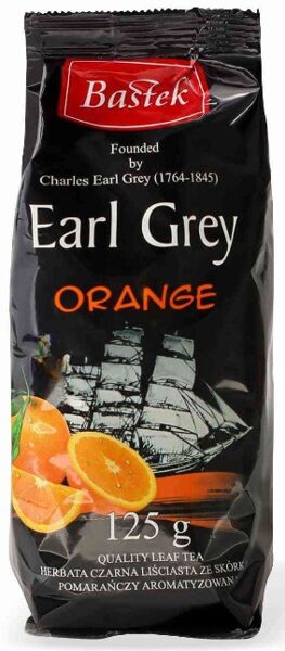 Bastek Earl Grey Orange birių lapų juodoji arbata su bergamote ir apelsinu 125 g