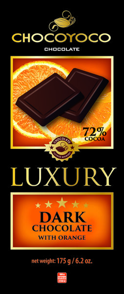 Chocoyoco Luxury tumšā šokolāde ar apelsīnu 175 g