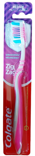 Colgate Zig Zag Medium (Pink) vidējas cietības zobu birste
