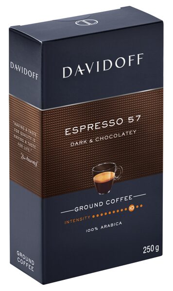 Davidoff Espresso 57 Dark & Chocolatey maltā kafija 250 g