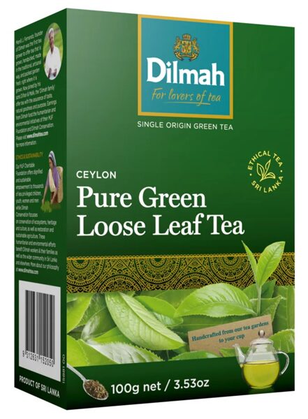 Dilmah Ceylon Pure Green Loose Leaf Tea beramā zaļā tēja 100 g