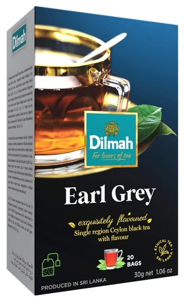 Dilmah Earl Grey Tea Ceilonas melnā tēja ar bergamotes garšu paciņās 30 g (20 gab.)