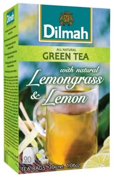 Dilmah Green Tea Lemon & Lemongrass žalioji arbata su natūralia citrinžole ir citrinų aromatu paketėliuose 30 g (20 vnt.)