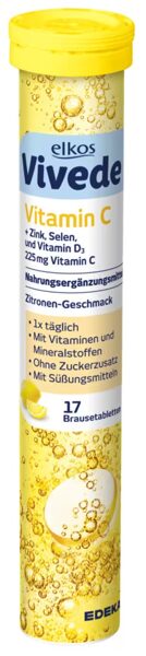 Elkos Vivede Vitamin C tirpios tabletės 102 g (17 vnt.)