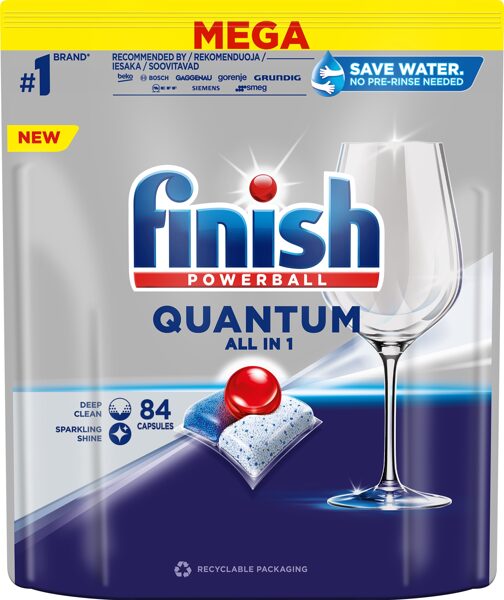 Finish Quantum All In 1 trauku mazgājamās mašīnas tabletes 84 gab.