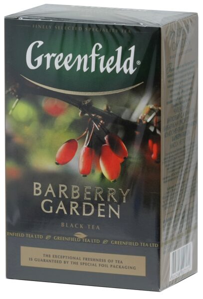Greenfield Barberry Garden Black Tea birių lapų juodoji arbata su raugerškio aromatu ir žolelių komponentais 100 g