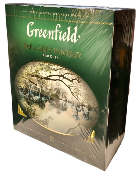 Greenfield Earl Grey Fantasy Black Tea juodoji arbata su bergamočių aromatu maišeliuose 200 g (100 vnt.)